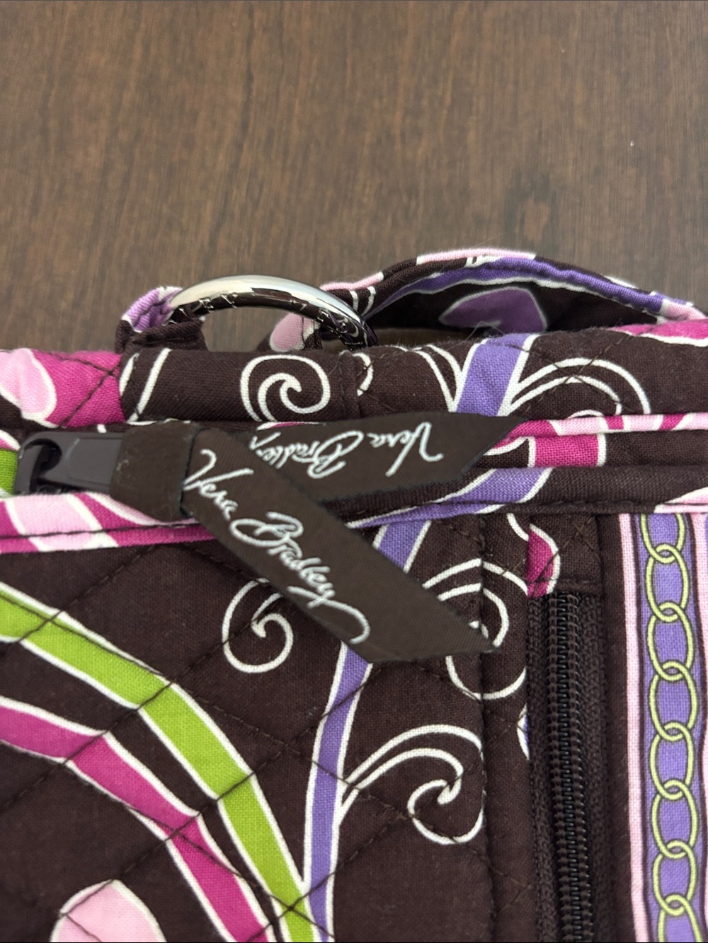 Vera Bradley Quilted Crossbody/mailbag in purple punch print - Picture 9 of 10